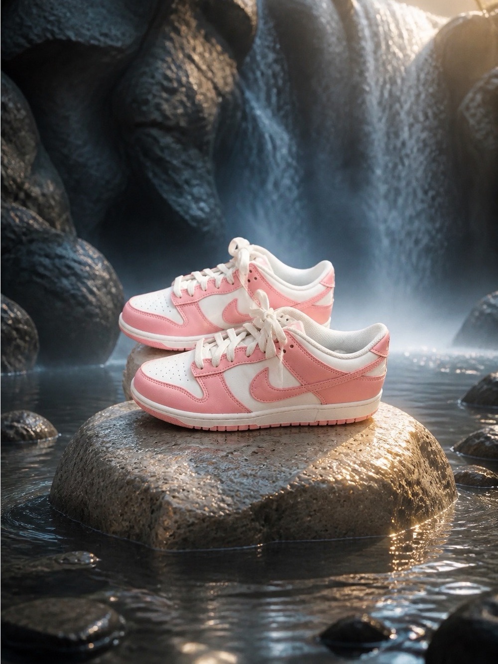 Nike Dunk Low GS White Medium Soft Pink Sneakers 7Y Women’s 8.5 NWOT w/ Box